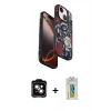MARSİLYAN™- iPhone 15 Kılıf Siluet Doku - Siyah Polymer Nano Ekran Koruyucu + PVD Metal Kamera Lens - TU