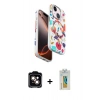 MARSİLYAN™- iPhone 15 Kılıf Siluet Doku - Siyah Polymer Nano Ekran Koruyucu + PVD Metal Kamera Lens - TU
