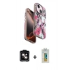 MARSİLYAN™- iPhone 15 Kılıf Siluet Doku - Siyah Polymer Nano Ekran Koruyucu + PVD Metal Kamera Lens - TU
