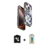 MARSİLYAN™- iPhone 15 Kılıf Siluet Doku - Siyah Polymer Nano Ekran Koruyucu + PVD Metal Kamera Lens - TU