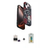 MARSİLYAN™- iPhone 15 Kılıf Siluet Doku - Siyah Polymer Nano Ekran Koruyucu + Bilvis Titan Kamera Lens - YL