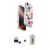 MARSİLYAN™- iPhone 15 Kılıf Siluet Doku - Siyah Polymer Nano Ekran Koruyucu + Bilvis Titan Kamera Lens - YL