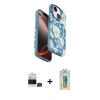 MARSİLYAN™- iPhone 15 Kılıf Siluet Doku - Siyah Polymer Nano Ekran Koruyucu + Bilvis Titan Kamera Lens - YL