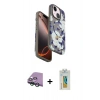 MARSİLYAN™- iPhone 15 Kılıf Siluet Doku - Siyah Polymer Nano Ekran Koruyucu + Raze Metal Kamera Lens - YL