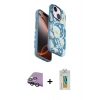 MARSİLYAN™- iPhone 15 Kılıf Siluet Doku - Siyah Polymer Nano Ekran Koruyucu + Raze Metal Kamera Lens - YL