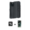 MARSİLYAN™- iPhone 15 Kılıf Siluet Işık Serisi - Siyah 360 Mat Full Body Arka Koruyucu + PVD Metal Kamera Lens - YL