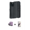 MARSİLYAN™- iPhone 15 Kılıf Siluet Işık Serisi - Siyah Bilvis 3D Mat Cam Ekran Koruyucu + Raze Metal Kamera Lens - YL