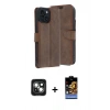 MARSİLYAN™- iPhone 15 Kılıf Siluet Işık Serisi - Siyah Buffer Hayalet Cam Ekran Koruyucu + Yeşil PVD Metal Kamera Lens