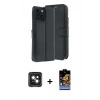 MARSİLYAN™- iPhone 15 Kılıf Siluet Işık Serisi - Siyah Buffer Hayalet Cam Ekran Koruyucu + PVD Metal Kamera Lens - YL