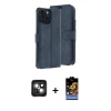 MARSİLYAN™- iPhone 15 Kılıf Siluet Işık Serisi - Siyah Buffer Hayalet Cam Ekran Koruyucu + Yeşil PVD Metal Kamera Lens
