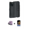 MARSİLYAN™- iPhone 15 Kılıf Siluet Işık Serisi - Siyah Buffer Hayalet Cam Ekran Koruyucu + Raze Metal Kamera Lens - YL
