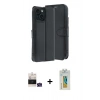 MARSİLYAN™- iPhone 15 Kılıf Siluet Işık Serisi - Siyah Polymer Nano Ekran Koruyucu + Yeşil Bilvis Titan Kamera Lens