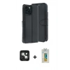 MARSİLYAN™- iPhone 15 Kılıf Siluet Işık Serisi - Siyah Polymer Nano Ekran Koruyucu + PVD Metal Kamera Lens - YL