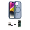 MARSİLYAN™- iPhone 15 Kılıf Siluet Minimal Prime - Şeffaf 360 Full Body Arka Koruyucu + Bilvis Titan Kamera Lens - PE