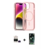 MARSİLYAN™- iPhone 15 Kılıf Siluet Minimal Prime - Şeffaf 360 Full Body Arka Koruyucu + Bilvis Titan Kamera Lens - PE
