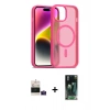 MARSİLYAN™- iPhone 15 Kılıf Siluet Minimal Prime - Şeffaf 360 Full Body Arka Koruyucu + Bilvis Titan Kamera Lens - PE