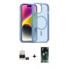 MARSİLYAN™- iPhone 15 Kılıf Siluet Minimal Prime - Şeffaf 360 Full Body Arka Koruyucu + Bilvis Titan Kamera Lens - YL
