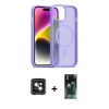 MARSİLYAN™- iPhone 15 Kılıf Siluet Minimal Prime - Şeffaf 360 Full Body Arka Koruyucu + PVD Metal Kamera Lens - YL