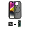 MARSİLYAN™- iPhone 15 Kılıf Siluet Minimal Prime - Şeffaf 360 Full Body Arka Koruyucu + PVD Metal Kamera Lens - YL