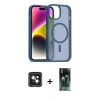 MARSİLYAN™- iPhone 15 Kılıf Siluet Minimal Prime - Şeffaf 360 Full Body Arka Koruyucu + PVD Metal Kamera Lens - YL