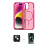 MARSİLYAN™- iPhone 15 Kılıf Siluet Minimal Prime - Şeffaf 360 Full Body Arka Koruyucu + PVD Metal Kamera Lens - YL