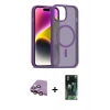 MARSİLYAN™- iPhone 15 Kılıf Siluet Minimal Prime - Siyah 360 Mat Full Body Arka Koruyucu + Raze Metal Kamera Lens - PE