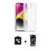 MARSİLYAN™- iPhone 15 Kılıf Siluet Minimal Prime - Siyah 360 Mat Full Body Arka Koruyucu + PVD Metal Kamera Lens - TU