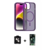 MARSİLYAN™- iPhone 15 Kılıf Siluet Minimal Prime - Siyah 360 Mat Full Body Arka Koruyucu + PVD Metal Kamera Lens - TU