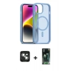 MARSİLYAN™- iPhone 15 Kılıf Siluet Minimal Prime - Siyah 360 Mat Full Body Arka Koruyucu + PVD Metal Kamera Lens - YL