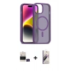 MARSİLYAN™- iPhone 15 Kılıf Siluet Minimal Prime - Siyah Bilvis 3D Mat Cam Ekran Koruyucu + Bilvis Titan Kamera Lens - YL