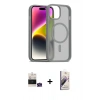 MARSİLYAN™- iPhone 15 Kılıf Siluet Minimal Prime - Siyah Bilvis 3D Mat Cam Ekran Koruyucu + Bilvis Titan Kamera Lens - YL