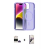 MARSİLYAN™- iPhone 15 Kılıf Siluet Minimal Prime - Siyah Bilvis 3D Mat Cam Ekran Koruyucu + Bilvis Titan Kamera Lens - PE