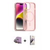 MARSİLYAN™- iPhone 15 Kılıf Siluet Minimal Prime - Siyah Bilvis 3D Mat Cam Ekran Koruyucu + Raze Metal Kamera Lens - SI