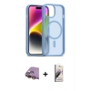 MARSİLYAN™- iPhone 15 Kılıf Siluet Minimal Prime - Siyah Bilvis 3D Mat Cam Ekran Koruyucu + Raze Metal Kamera Lens - SI