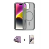 MARSİLYAN™- iPhone 15 Kılıf Siluet Minimal Prime - Siyah Bilvis 3D Mat Cam Ekran Koruyucu + Raze Metal Kamera Lens - SI