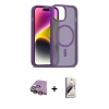 MARSİLYAN™- iPhone 15 Kılıf Siluet Minimal Prime - Siyah Bilvis 3D Mat Cam Ekran Koruyucu + Raze Metal Kamera Lens - SI