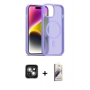 MARSİLYAN™- iPhone 15 Kılıf Siluet Minimal Prime - Siyah Bilvis 3D Mat Cam Ekran Koruyucu + PVD Metal Kamera Lens - YL