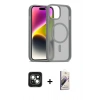 MARSİLYAN™- iPhone 15 Kılıf Siluet Minimal Prime - Siyah Bilvis 3D Mat Cam Ekran Koruyucu + PVD Metal Kamera Lens - YL