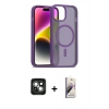 MARSİLYAN™- iPhone 15 Kılıf Siluet Minimal Prime - Siyah Bilvis 3D Mat Cam Ekran Koruyucu + PVD Metal Kamera Lens - YL