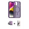 MARSİLYAN™- iPhone 15 Kılıf Siluet Minimal Prime - Siyah Bilvis 3D Mat Cam Ekran Koruyucu + Raze Metal Kamera Lens - YL