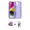 MARSİLYAN™- iPhone 15 Kılıf Siluet Minimal Prime - Siyah Bilvis 3D Mat Cam Ekran Koruyucu + Raze Metal Kamera Lens - YL