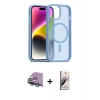 MARSİLYAN™- iPhone 15 Kılıf Siluet Minimal Prime - Siyah Bilvis 3D Mat Cam Ekran Koruyucu + Raze Metal Kamera Lens - YL