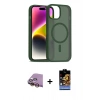 MARSİLYAN™- iPhone 15 Kılıf Siluet Minimal Prime - Siyah Buffer Hayalet Cam Ekran Koruyucu + Raze Metal Kamera Lens - SI