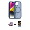 MARSİLYAN™- iPhone 15 Kılıf Siluet Minimal Prime - Siyah Buffer Hayalet Cam Ekran Koruyucu + Raze Metal Kamera Lens - SI
