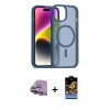 MARSİLYAN™- iPhone 15 Kılıf Siluet Minimal Prime - Siyah Buffer Hayalet Cam Ekran Koruyucu + Raze Metal Kamera Lens - PE