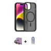 MARSİLYAN™- iPhone 15 Kılıf Siluet Minimal Prime - Siyah Joko Magic 5D Cam + Raze Metal Kamera Lens - SI