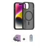 MARSİLYAN™- iPhone 15 Kılıf Siluet Minimal Prime - Siyah Joko Magic 5D Cam + Raze Metal Kamera Lens - YL