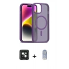 MARSİLYAN™- iPhone 15 Kılıf Siluet Minimal Prime - Siyah Joko Magic 5D Cam + Yeşil PVD Metal Kamera Lens