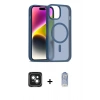 MARSİLYAN™- iPhone 15 Kılıf Siluet Minimal Prime - Siyah Joko Magic 5D Cam + Yeşil PVD Metal Kamera Lens