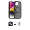 MARSİLYAN™- iPhone 15 Kılıf Siluet Minimal Prime - Siyah Joko Magic 5D Cam + PVD Metal Kamera Lens - YL